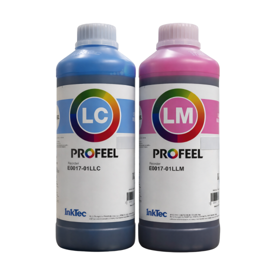Tinta InkTec PROFEEL E0017 Corante Compatível com Epson Ecotank 1 Litro Light-Cyan + 1 Litro Light-Magenta